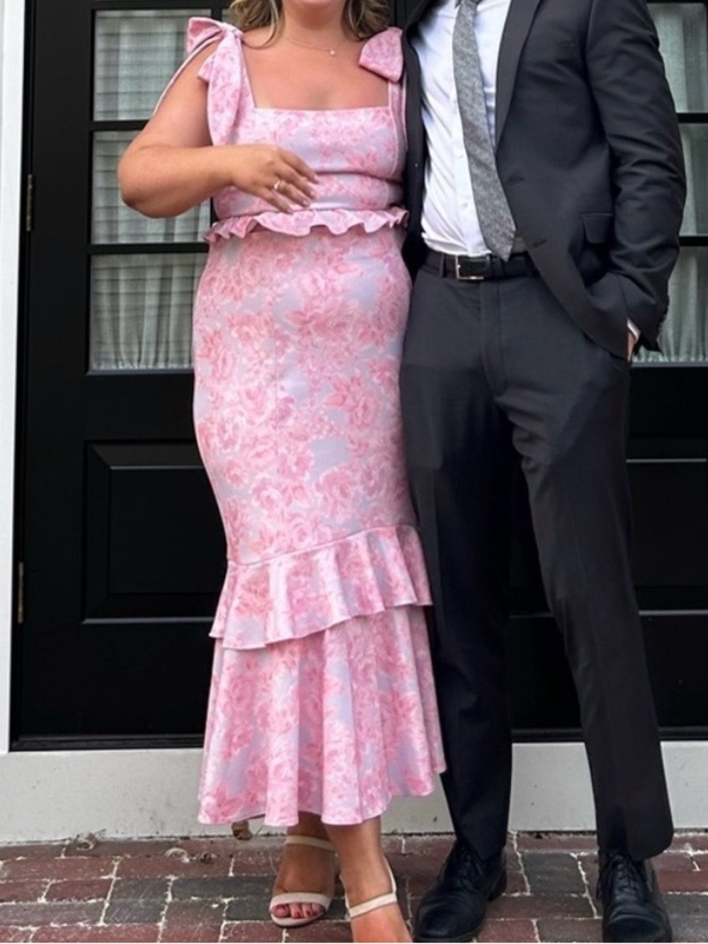Show Me Your MuMu Dutchess Ruffle Top & Skirt Formal Set Pink Purple Floral XXL - Picture 2 of 11